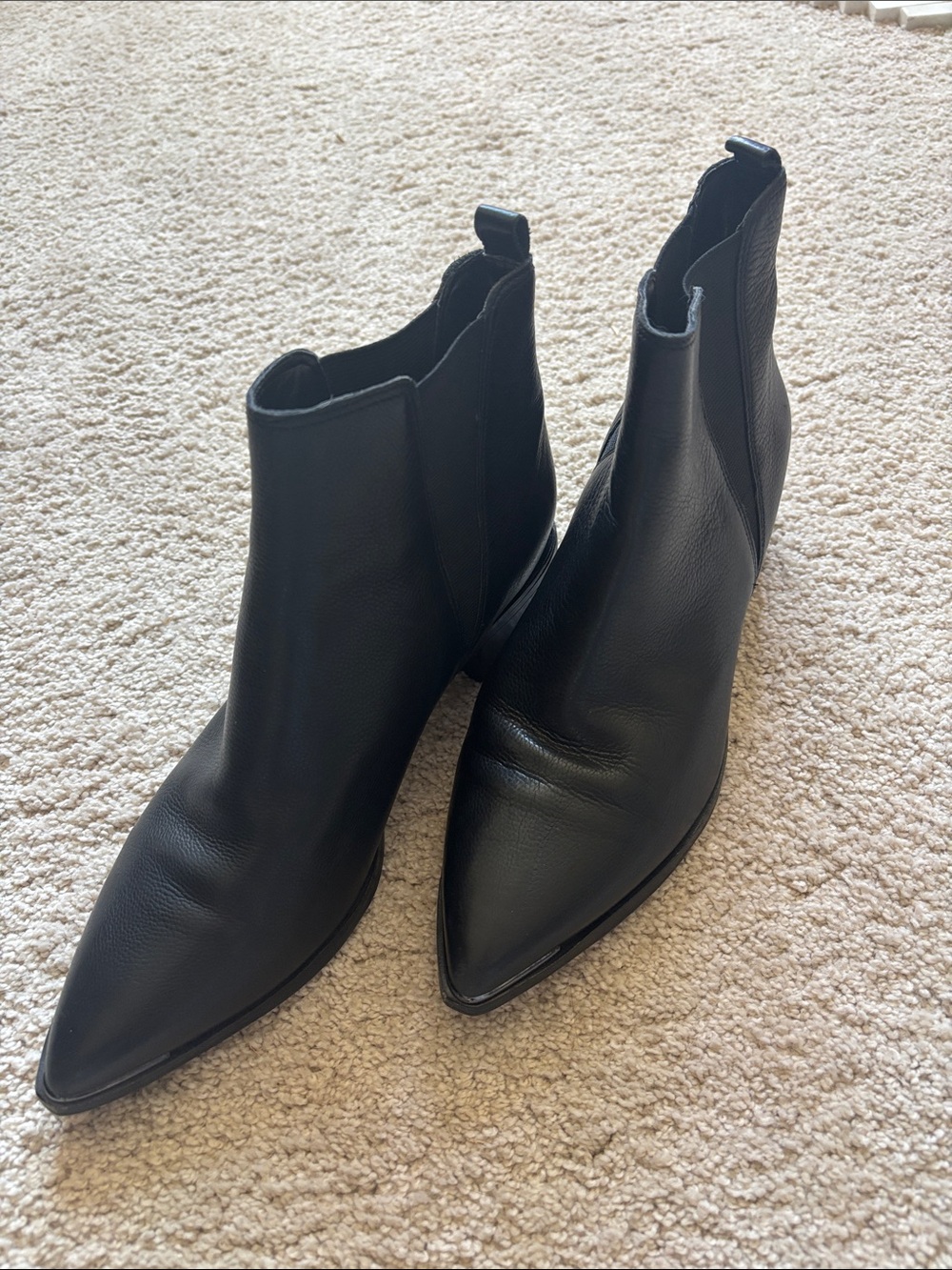 Marc Fisher Black Pointed Chelsea Ankle Boots- worn once